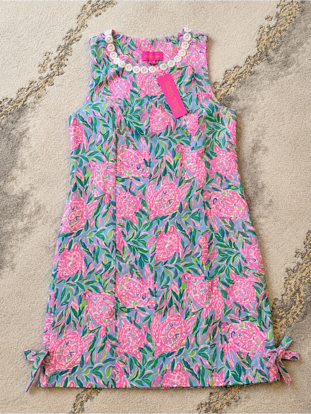 NWT Lilly Pulitzer Mila Stretch Shift Frenchie Blue Turtley in Love